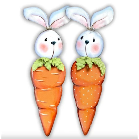 Nyomtatott dekorkarton 2mm vastag 13cm, Nyuszi répa 2db/csomag