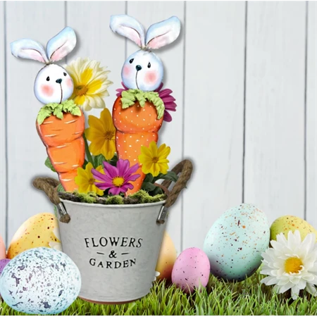 Nyomtatott dekorkarton 2mm vastag 13cm, Nyuszi répa 2db/csomag