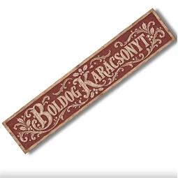 Nyomtatott dekorkarton 2mm vastag, 24x4cm, Boldog Karácsonyt bordó 1db