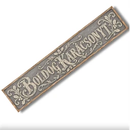 Nyomtatott dekorkarton 2mm vastag, 24x4cm, Boldog Karácsonyt szürke 1db