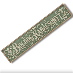 Nyomtatott dekorkarton 2mm vastag, 24x4cm, Boldog Karácsonyt zöld 1db