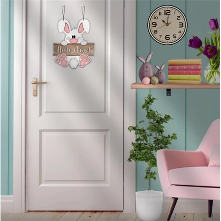 Nyomtatott dekorkarton 2mm vastag 25x20cm, Hello húsvét, nyúl