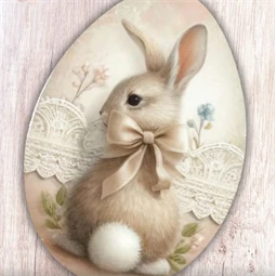 Nyomtatott dekorkarton 2mm vastag 6cm, Nyuszis tojások 3db/csomag