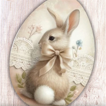 Nyomtatott dekorkarton 2mm vastag 6cm, Nyuszis tojások 3db/csomag