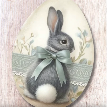 Nyomtatott dekorkarton 2mm vastag 6cm, Nyuszis tojások 3db/csomag