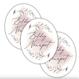 Nyomtatott dekorkarton 2mm vastag 8x6,5cm, Nőnapi ovál tábla, pasztell rózsaszín 3db/csomag