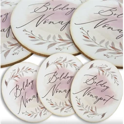 Nyomtatott dekorkarton 2mm vastag 8x6,5cm, Nőnapi ovál tábla, pasztell rózsaszín 3db/csomag