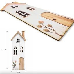 Nyomtatott dekorkarton 2mm vastag 9x23,5cm, Fehér színű házikó