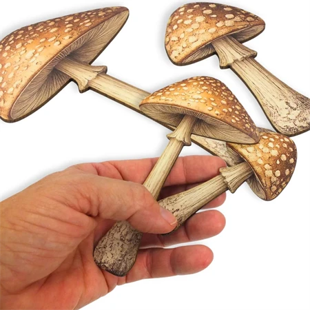 Nyomtatott dekorkarton 2mm vastag Gomba szett - barna 2db Méret: 15x8cm és 10x5cm