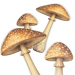 Nyomtatott dekorkarton 2mm vastag Gomba szett - barna 2db Méret: 15x8cm és 10x5cm