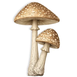 Nyomtatott dekorkarton 2mm vastag Gomba szett - barna 2db Méret: 15x8cm és 10x5cm