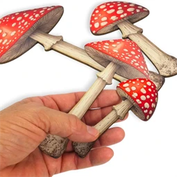 Nyomtatott dekorkarton 2mm vastag Gomba szett - piros 2db Méret: 15x8cm és 10x5cm