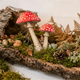 Nyomtatott dekorkarton 2mm vastag Gomba szett - piros 2db Méret: 15x8cm és 10x5cm