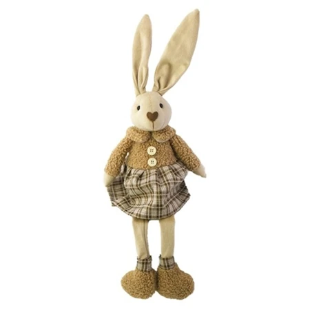Nyúl lány lógólábú textil 22x12x66 cm bézs
