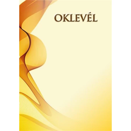 Oklevél A/4 modern hullámos, sárga-barna