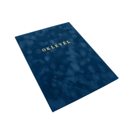 Oklevéltartó A/4 plüss prémium arany nyomattal, BLUERING kék