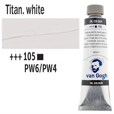 Olajfesték TALENS, VAN GOGH 40ml, Titanium white (safflower oil) 105