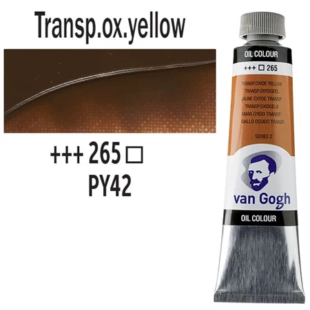 Olajfesték TALENS, VAN GOGH 40ml, Transparent oxide yellow 265