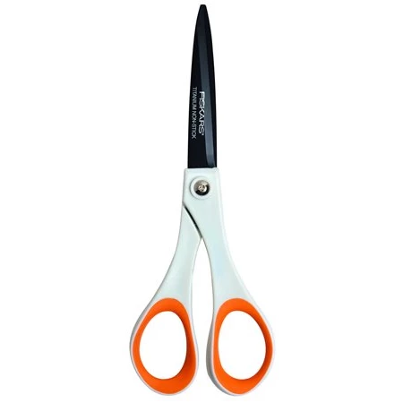 Olló FISKARS általános, 17 cm, tapadásmentes, Non-Stick, fehér