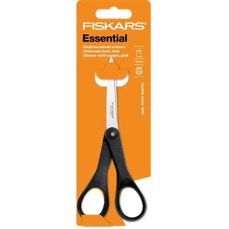 Olló FISKARS papírvágó, 18 cm, Essential, fekete