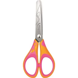 Olló MAPED Soft Neon 13cm iskolai,vegyes színek,bliszteres, benergonomikus puha, gumírozott fogás, lekerekített él