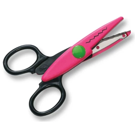 Olló cikk-cakk kreatív kontúr, fűrészfog fekvő