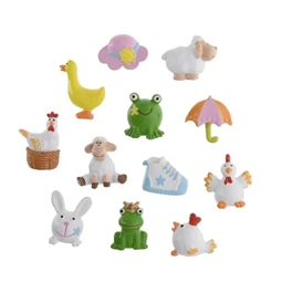 Öntapadó figura állatok poly 3x2,7x1,1cm 12db/csomag színes