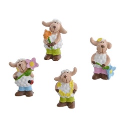 Öntapadó figura bárány poly 3,1x2,4x0,8cm színes 12db/csomag