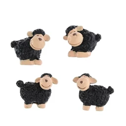 Öntapadó figura bárány poly 3x2,5x1,4cm 12db/csomag fekete