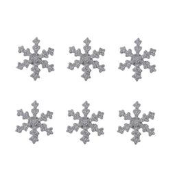Öntapadó figura hópehely poly 3,4x3,4x0,5cm 6db/csomag ezüst
