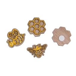 Öntapadó figura méhecske méhsejttel fa 3,5-4cm 36db/csomag sárga