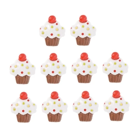 Öntapadó figura, muffin poly 2,5cm barna,fehér 10db/csomag