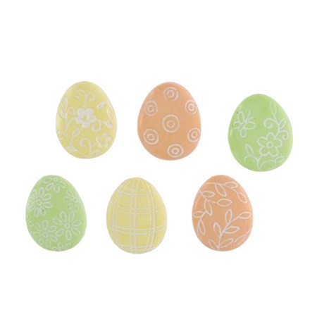 Öntapadó figura tojás poly 3,1x2,5x0,6cm 12db/csomag színes