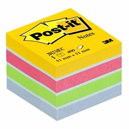 Öntapadó jegyzet 3M Post-it 51x51 400 lap, bliszteres, ultra színek