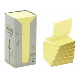 Öntapadó jegyzet 3M Post-it Z 76x76mm, 100lap, környezetbarát, sárga