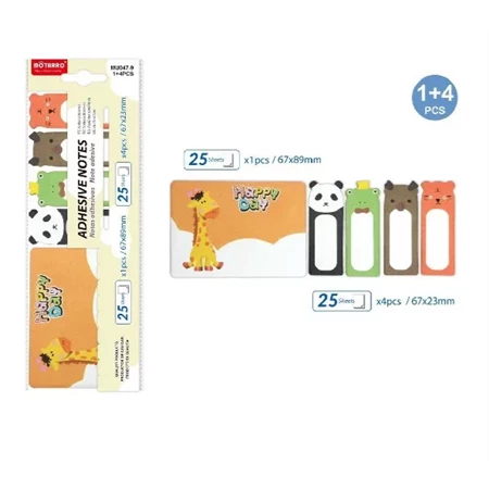Öntapadó jegyzet 4+1db-os Állatos