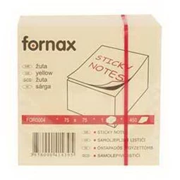 Öntapadó jegyzet FORNAX  75x75 450 lap sárga