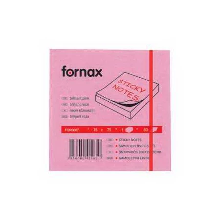 Öntapadó jegyzet FORNAX  75x75 neon rózsa