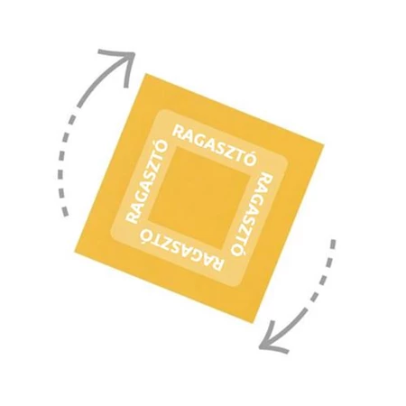 Öntapadó jegyzet STICK`N, 70x70mm, 50lap, sárga buborék forma