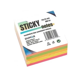 Öntapadó jegyzet Sticky 75x75 400 lap NEON szinek