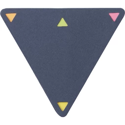 Öntapadó jegyzet háromszög alakú kék tartóban
