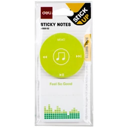 Öntapadó jegyzet mondatfelhő DELI 51x51 mm, 2x30 lap, mintás