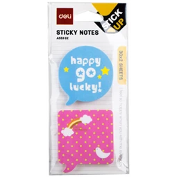 Öntapadó jegyzet mondatfelhő DELI 51x51 mm, 2x30 lap, mintás