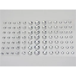 Öntapadós dekor flitter/strassz ezüst 91db/csomag