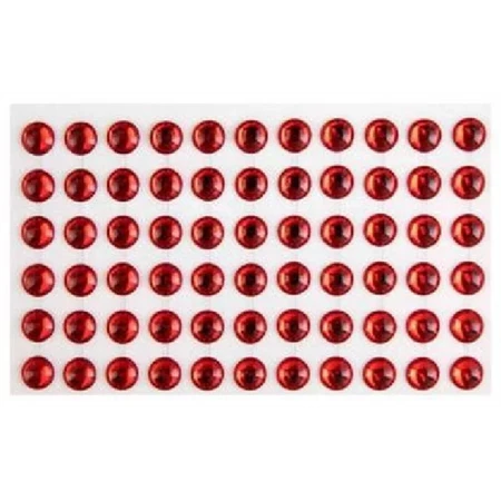 Öntapadós dekor gyöngy/strassz 10mm-es 120db/csomag piros
