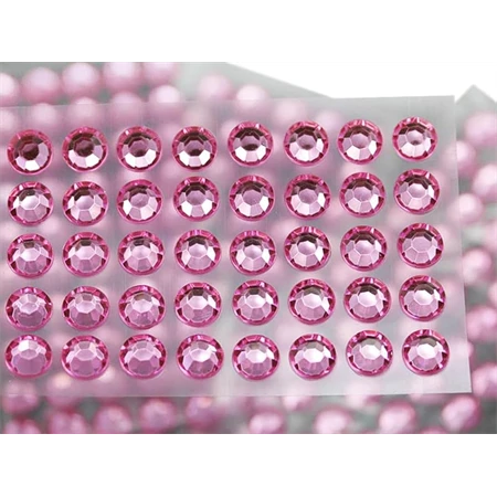 Öntapadós dekor gyöngy/strassz 10mm-es 66db/csomag rózsaszín
