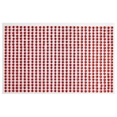 Öntapadós dekor gyöngy/strassz 3mm-es 667db/csomag piros