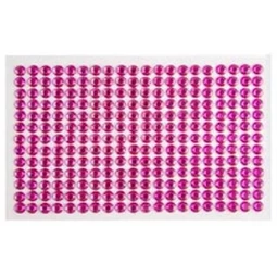 Öntapadós dekor gyöngy/strassz 6mm-es 260db/csomag 13x20cm, pink