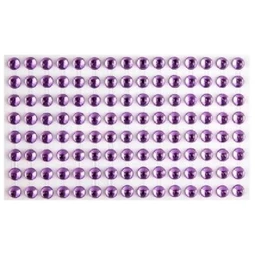 Öntapadós dekor gyöngy/strassz 7mm-es 120db/csomag lila
