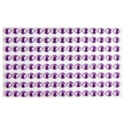 Öntapadós dekor gyöngy/strassz 7mm-es 120db/csomag lila